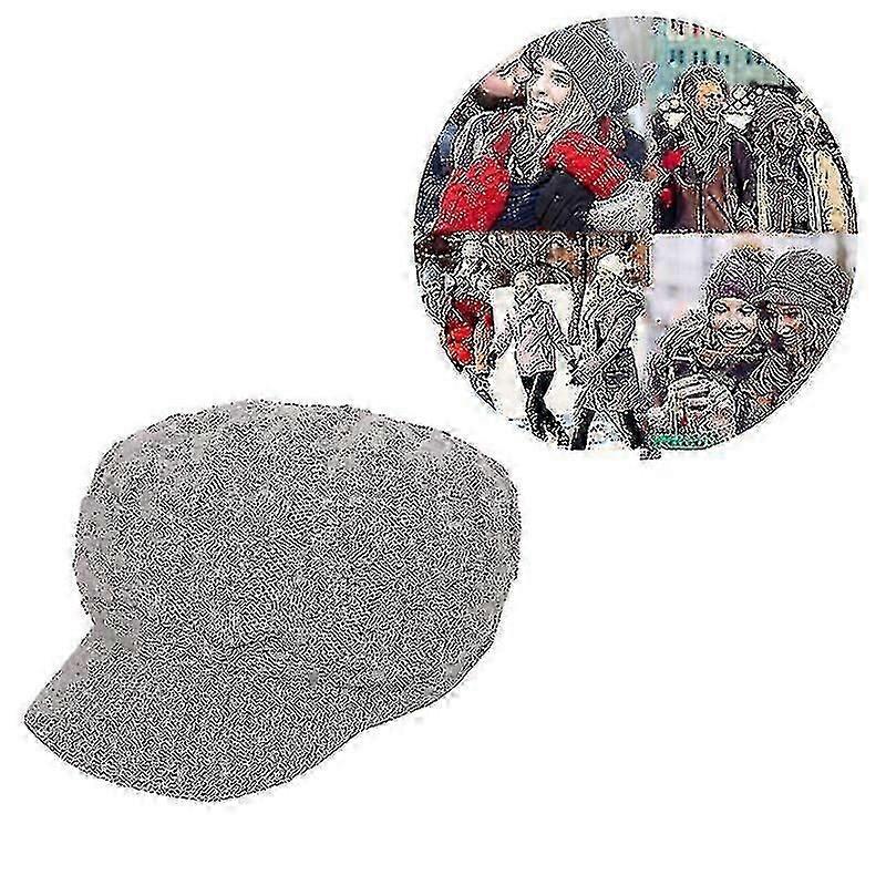 Warm Knit Visor Beanie Hat for Winter Skiing