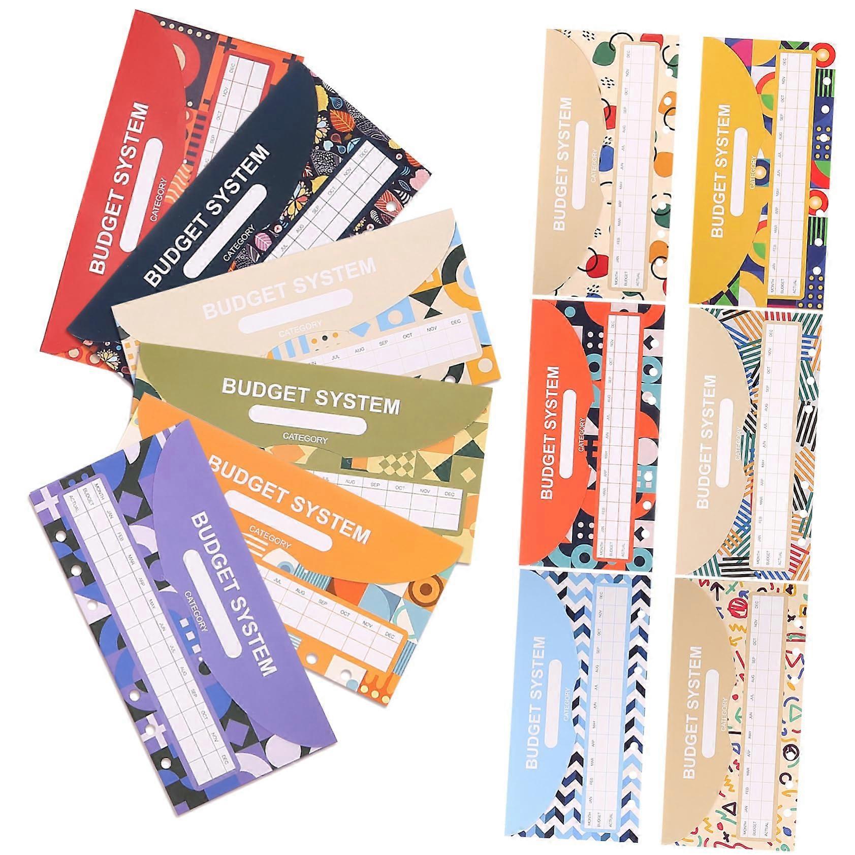 Budget Envelopes 12-Pack for Cash, Money Envelopes for Loose-Leaf Binders, Replacement Envelopes for Binders