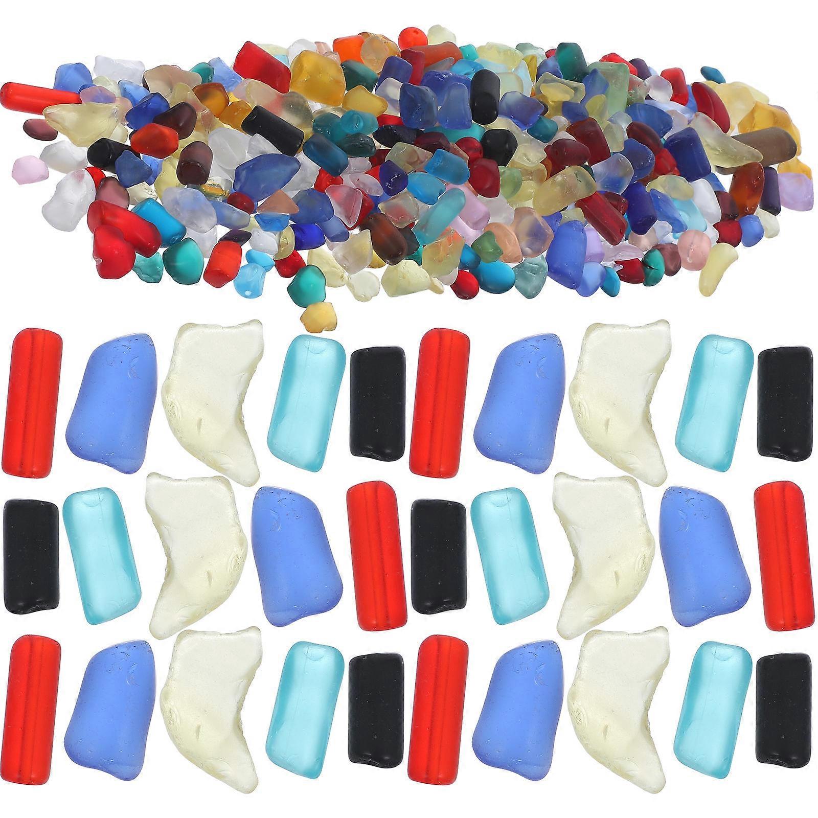 Gravel Fish Tank Rocks Ponds Glass Containers Not Easy to Deform and Fade Various Shapes 1Set