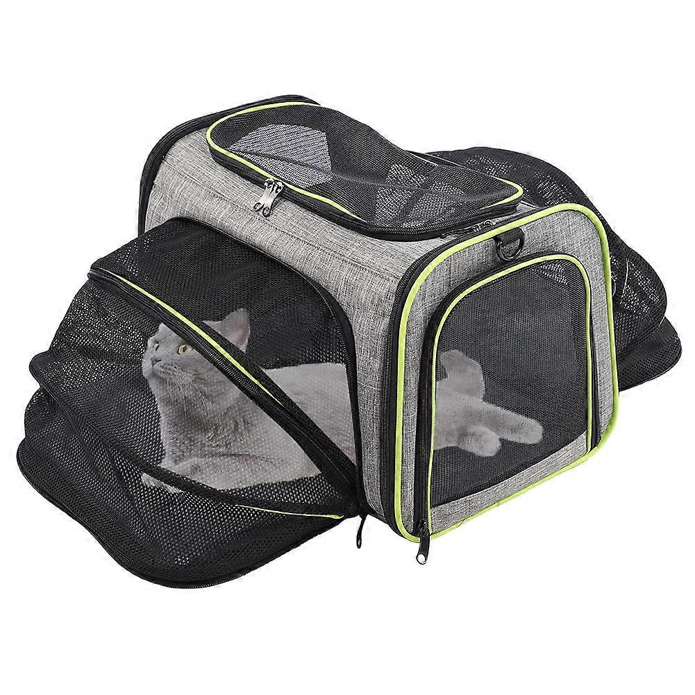 Cat Carrier Expandable Oxford Fabric With Breathable Mesh 18 x 11 x 11 Inches