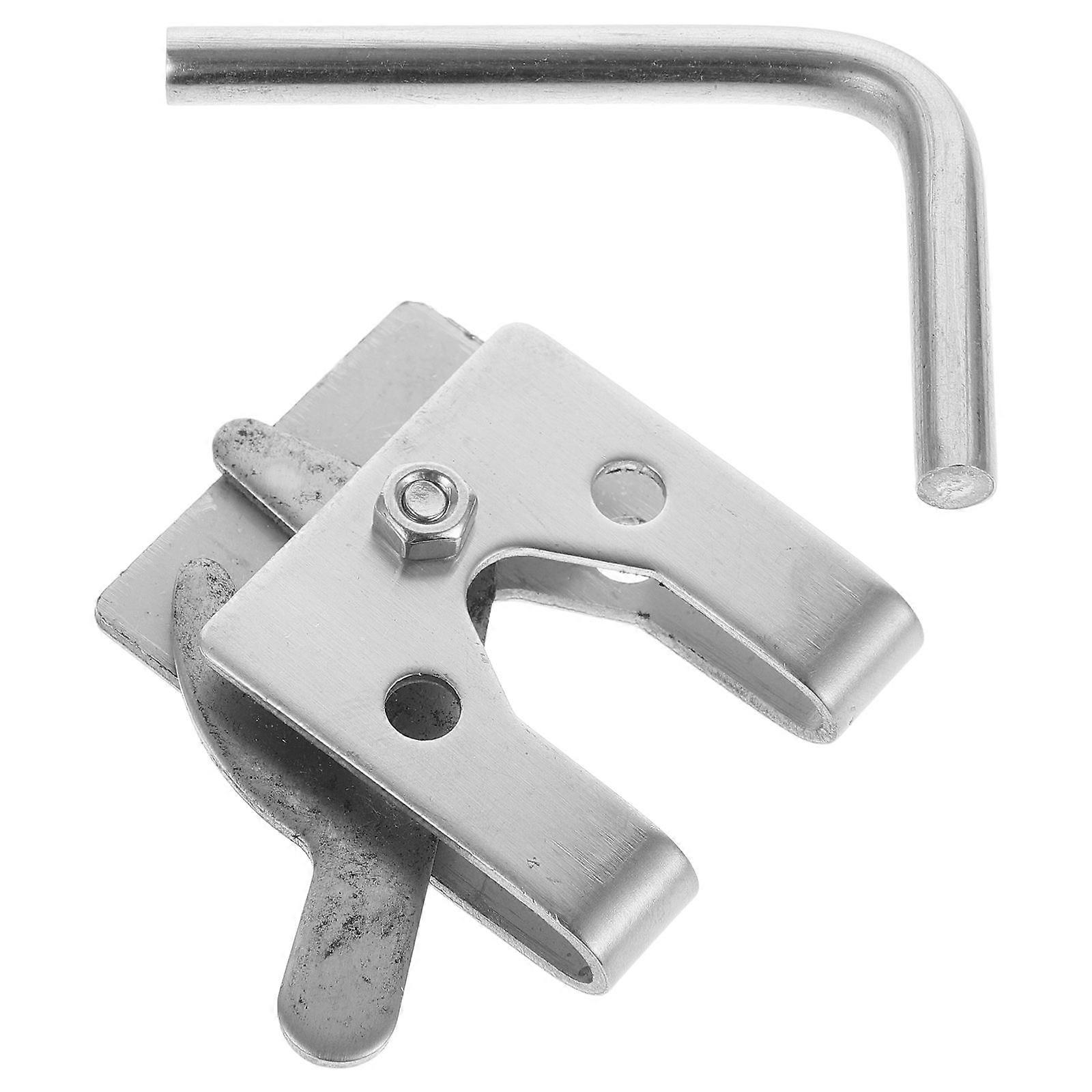 Dog Crate Self-Locking Latch Gate Latch Pet Cage Security Prevent Pick Silver 6.00X5.00X1.00Cm 1Pack