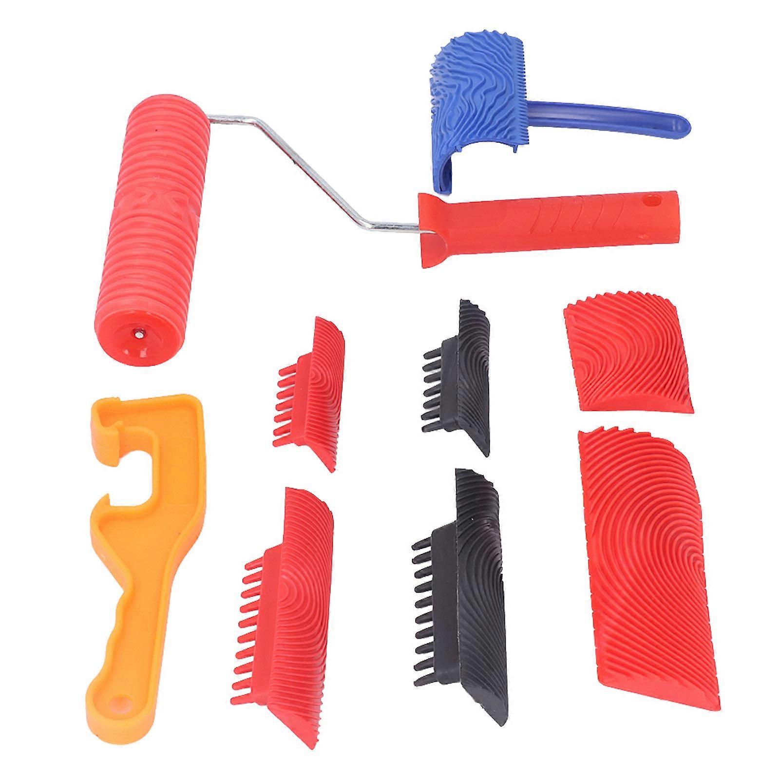 Wood Grain Tool Graining Pattern Painting Roller Home Decoration Set Kit for Wall 