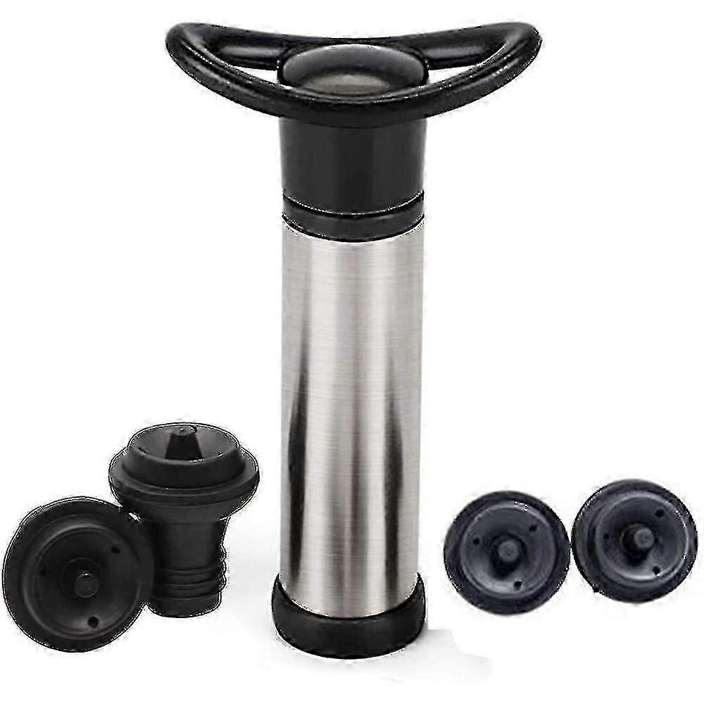 Wine Saver Pump With 4 Pack Vacuum Bottle Caps Stainless Steel