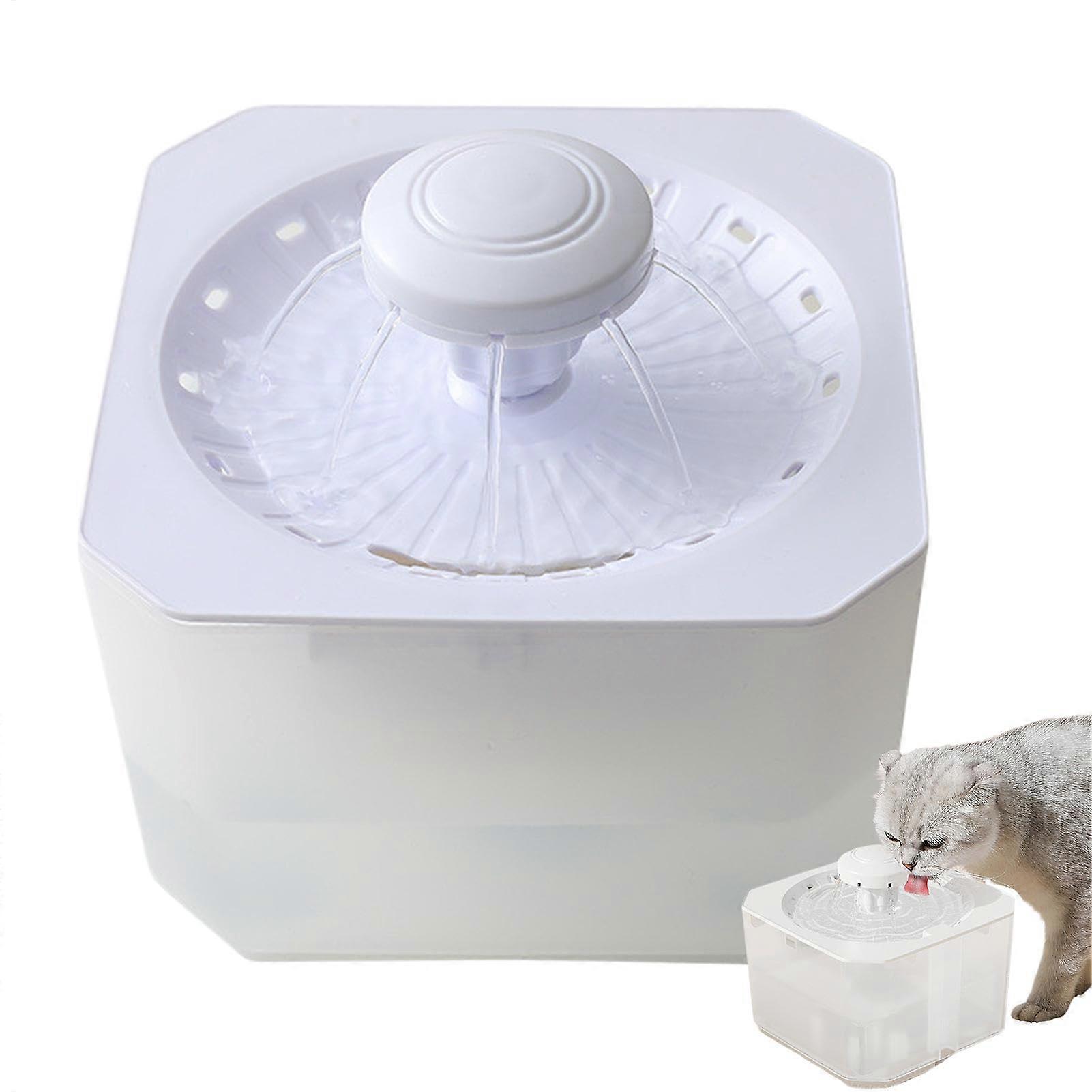 Cat Water Dispenser Fountain, Automatic Cat Water Fountain, 2.5L, Quiet, Filtered, White