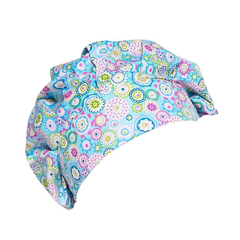 Here's a refined and professional product description based on your input:
**Beautiful Blue Flower Printed Cotton Bouffant Cap – Breathable &