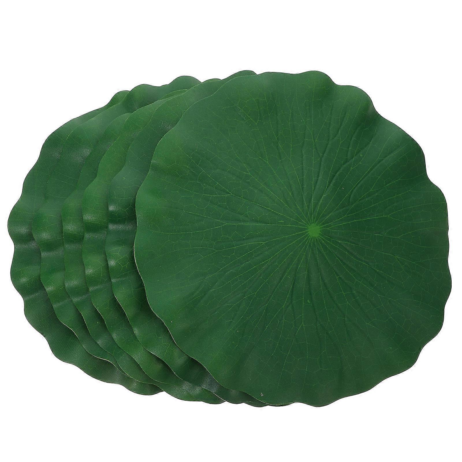 Lotus Leaves Artificial Simulation Lotus Leaves Home Decoration Realistic 28x28x0.5Cm 6Pcs