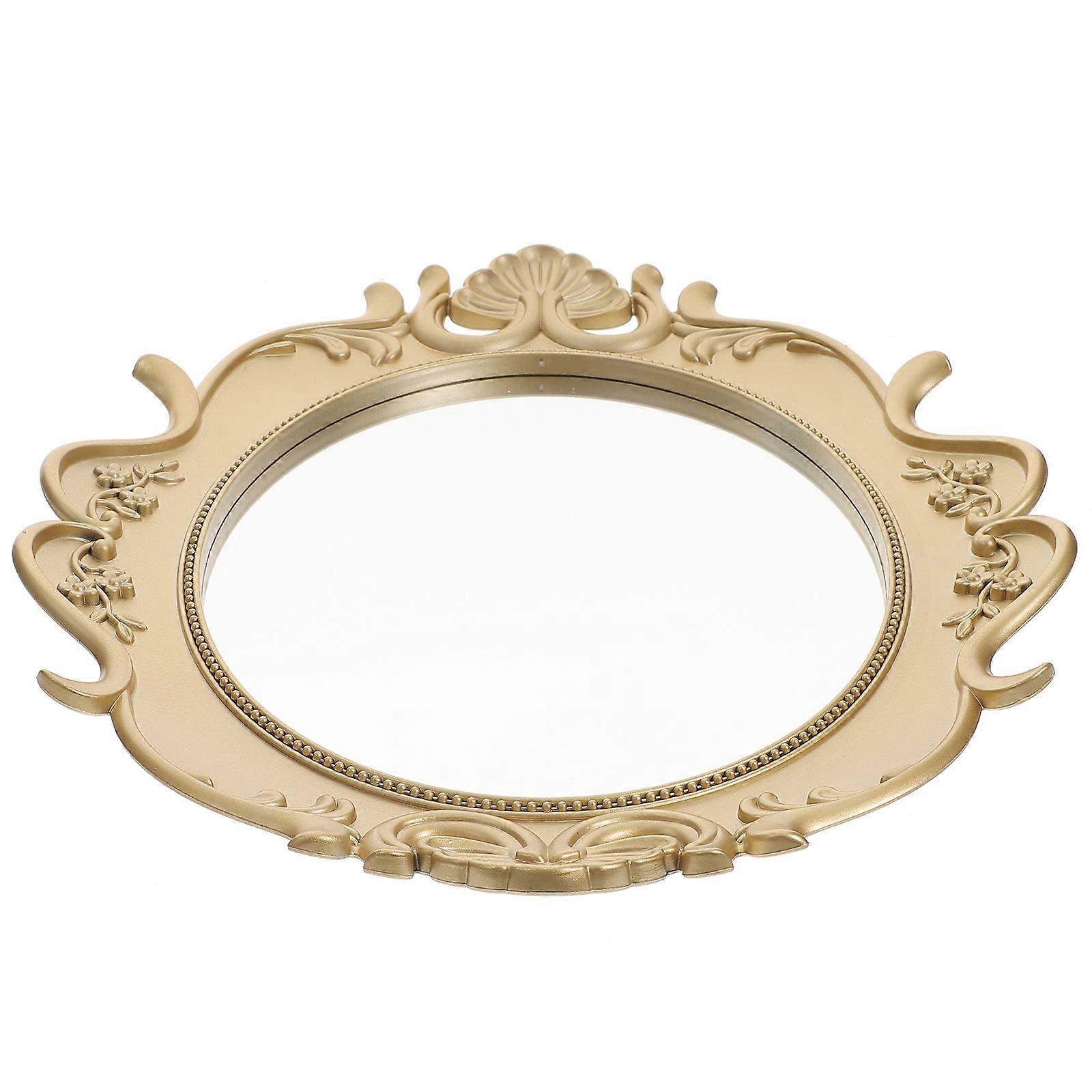 Elegant Vintage Mirror Tray for Makeup, Jewelry & Perfume – Stylish Multifunctional Organizer with Smooth Edges and Artistic Design for Dresser or