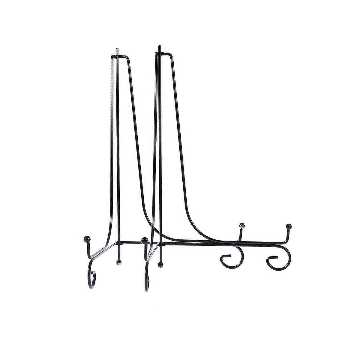 Black Iron Display Stand for Plates and Dishes and Solid with Bending Design Ideal for Home Decoration 12 Inch