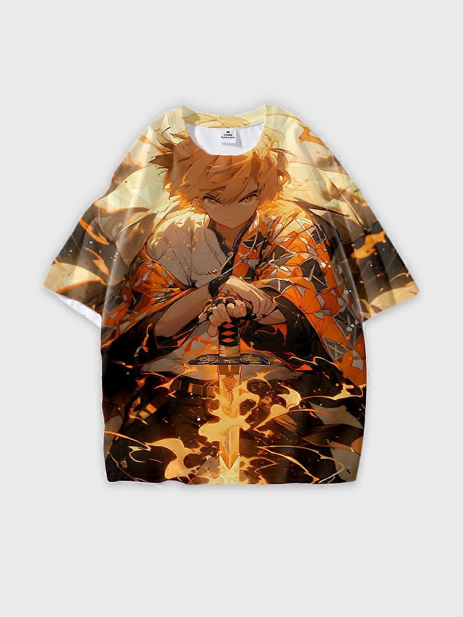 T-shirt round neck Character Pattern loose short sleeve P355