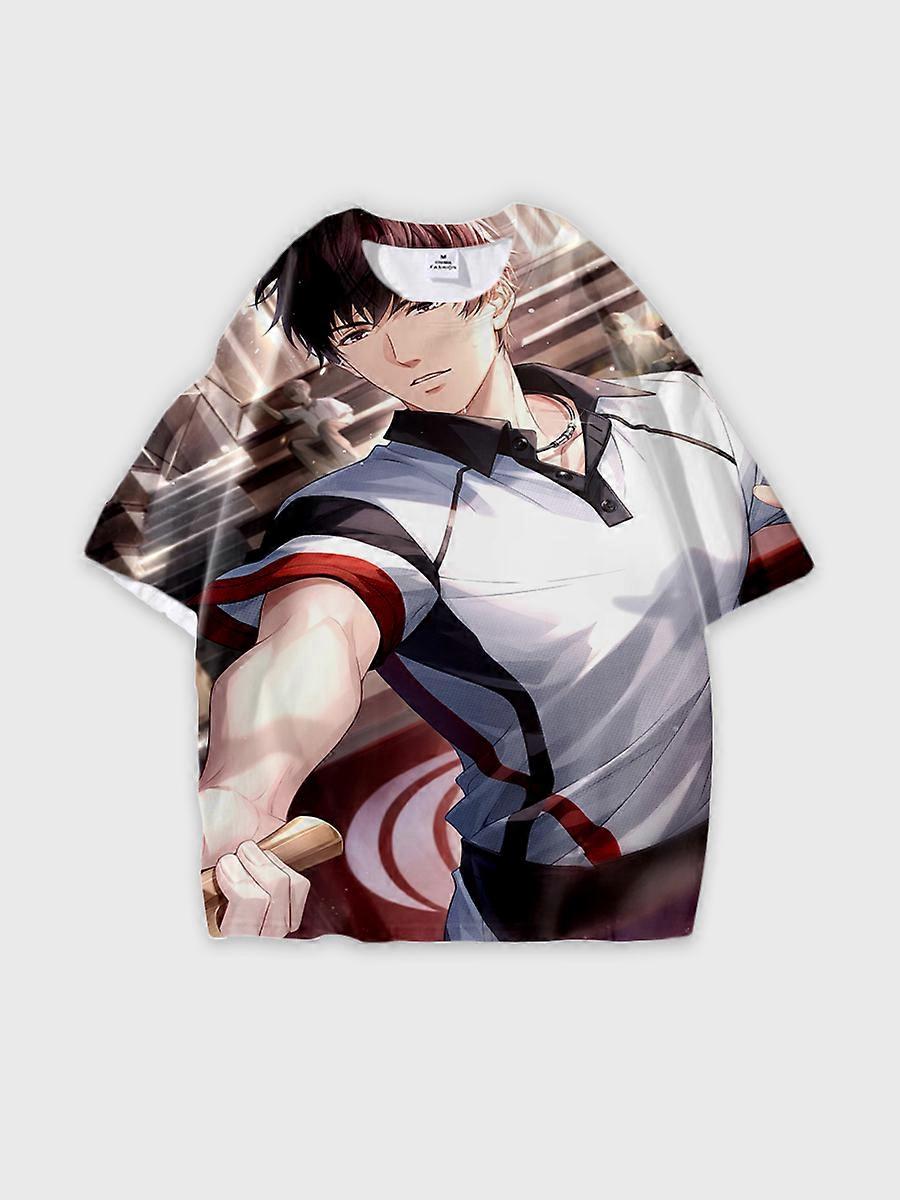 T-shirt round neck Role Pattern loose short sleeve E3345