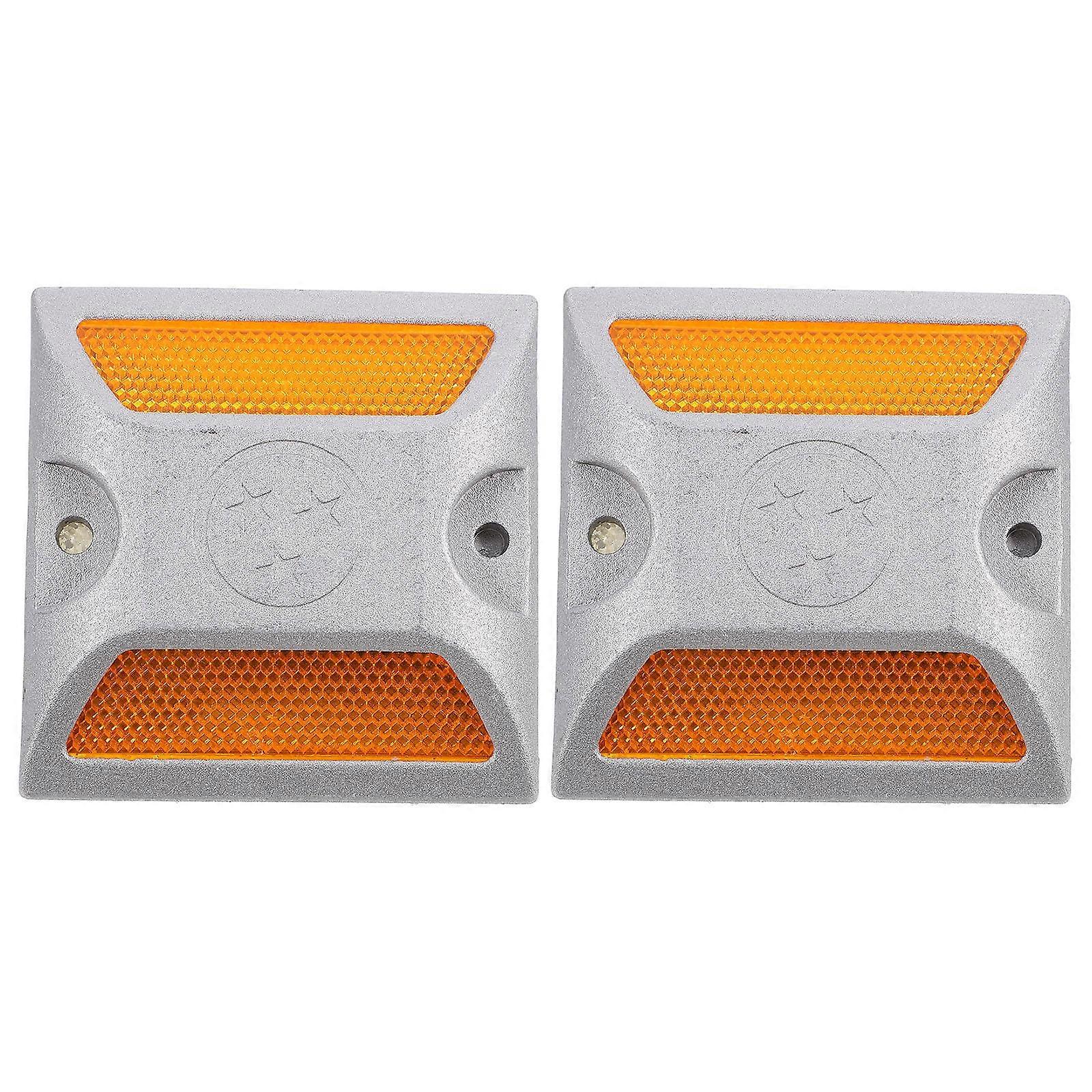 Reflective Road Stud Lights for Outdoor Use Made of Aluminum in Assorted Colors 2pcs
