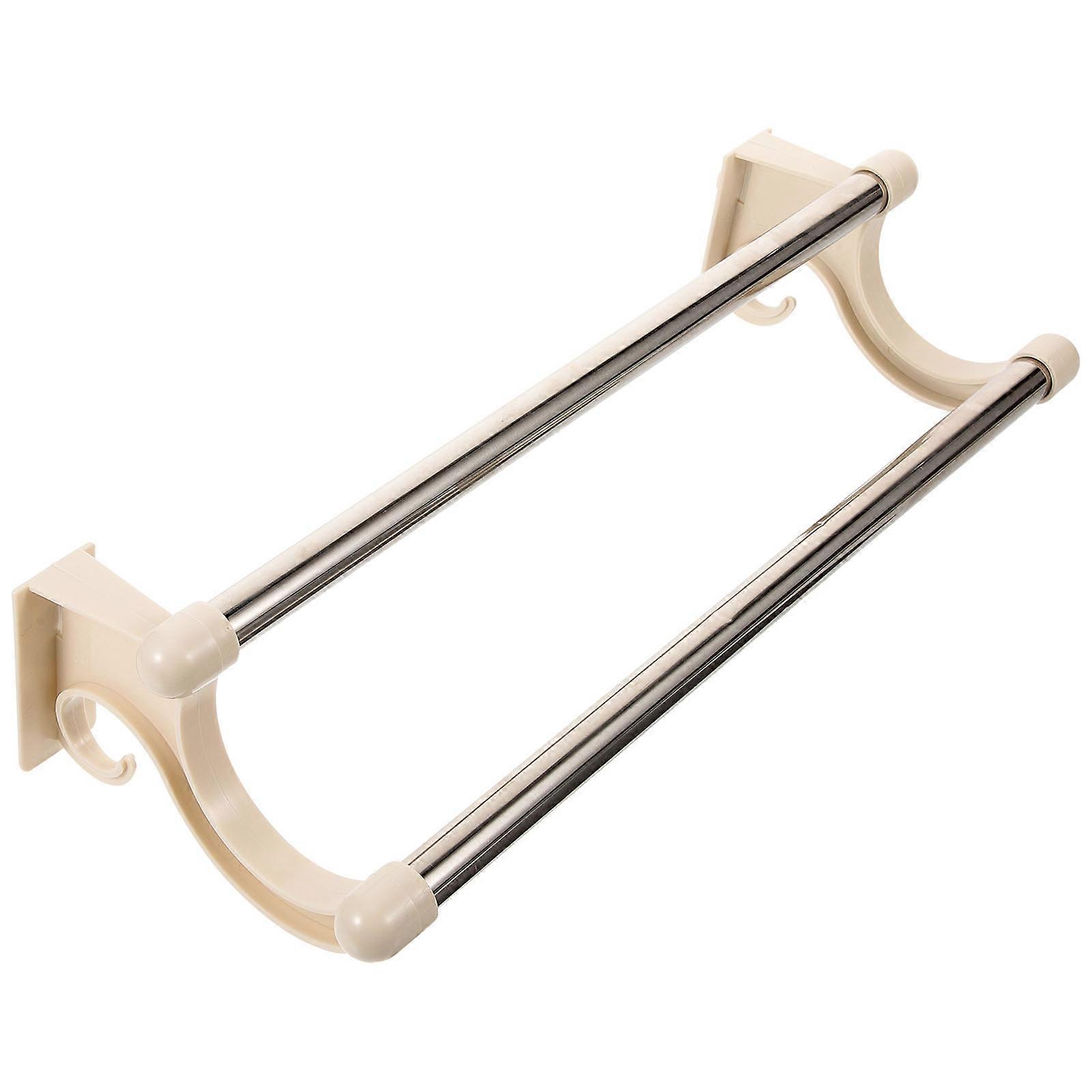 Double Towel Bar Wall Mount Stainless Steel Bathroom Holder for Storage Use Multi Color