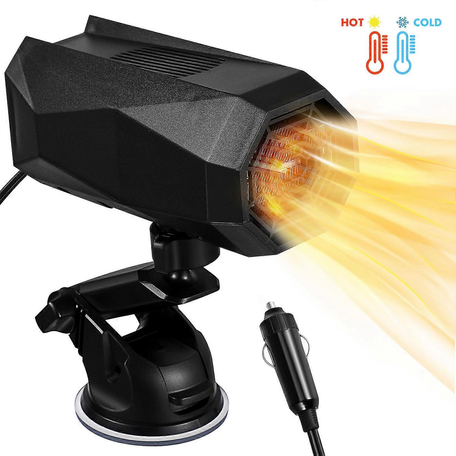 Portable Car Heater Black ABS Material with Adjustable Heating and Windshield Defrosting for Car Use