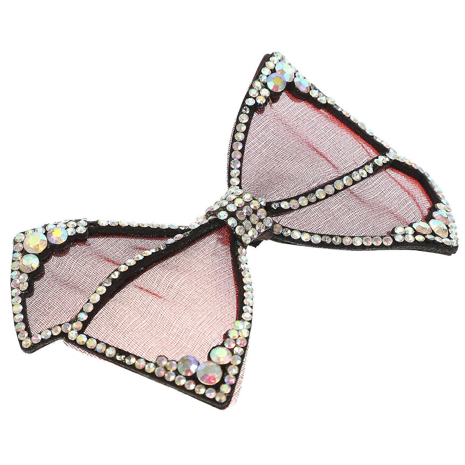 Red Hair Bow Clips for Decoration Made of Alloy and Crystal Perfect for Parties and Festivals