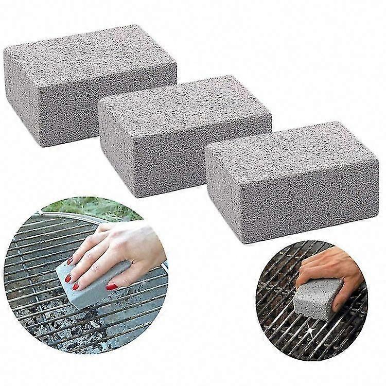 3pcs BBQ Grill Cleaning Brick - Stain & Grease Remover, Kitchen Accessory