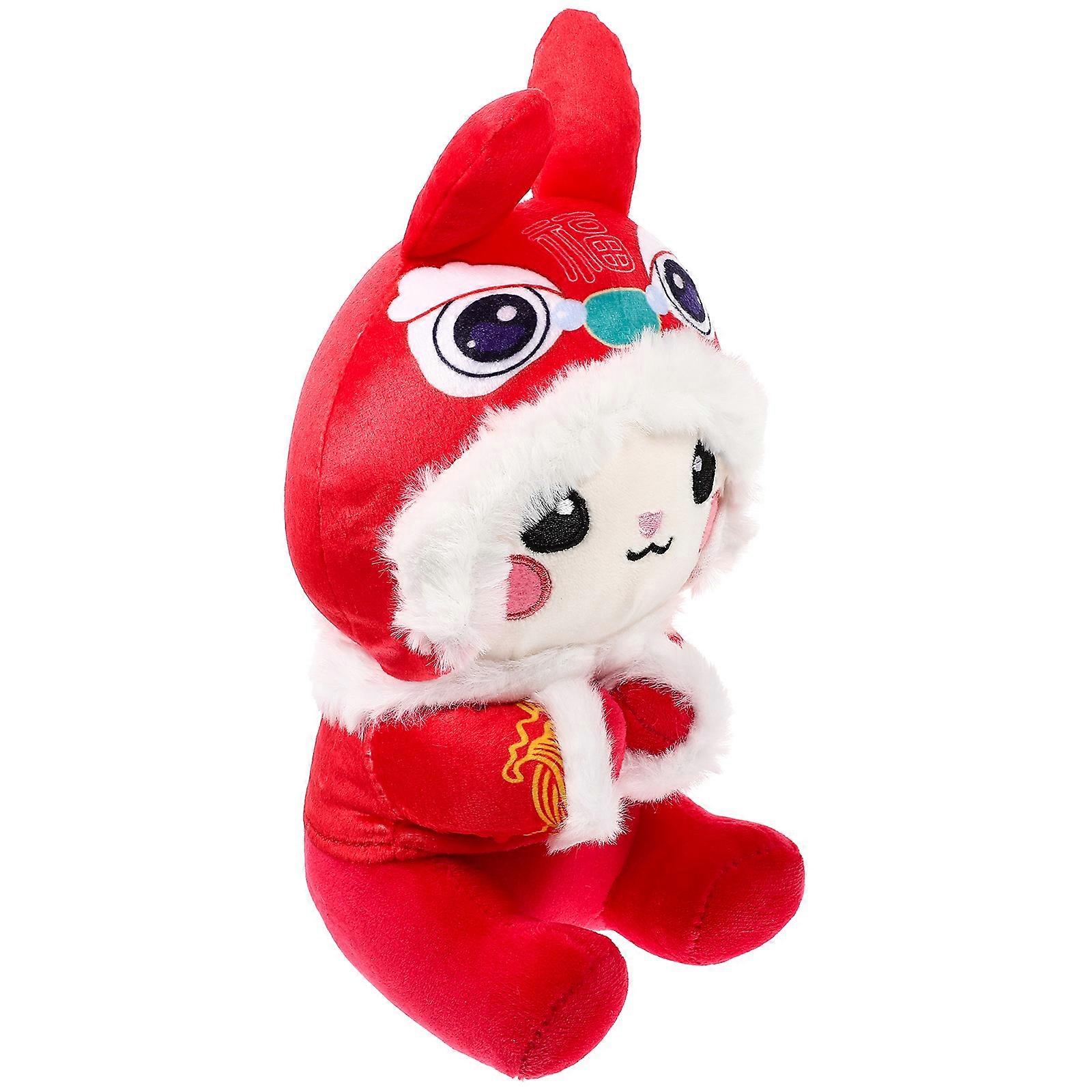Adorable Stuffed Animal Bunny Doll For Children's New Year Atmosphere Decoration 1Pcs