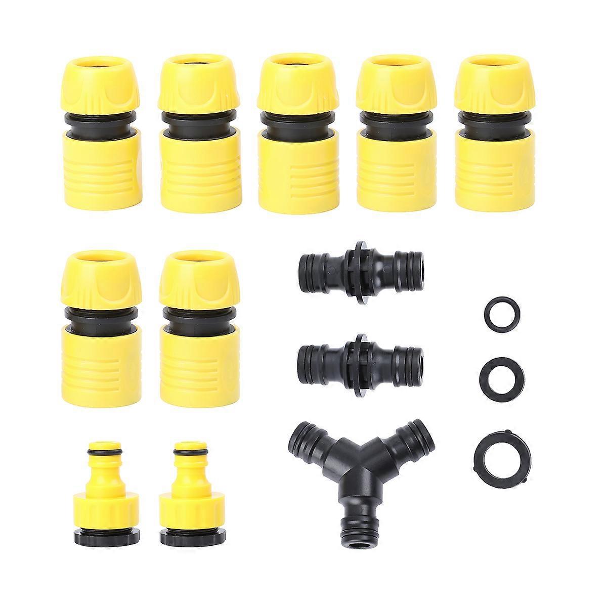 Garden Hose Connector Set with 9Pcs Quick Connectors for Easy Attachment and Detachment Black plastic