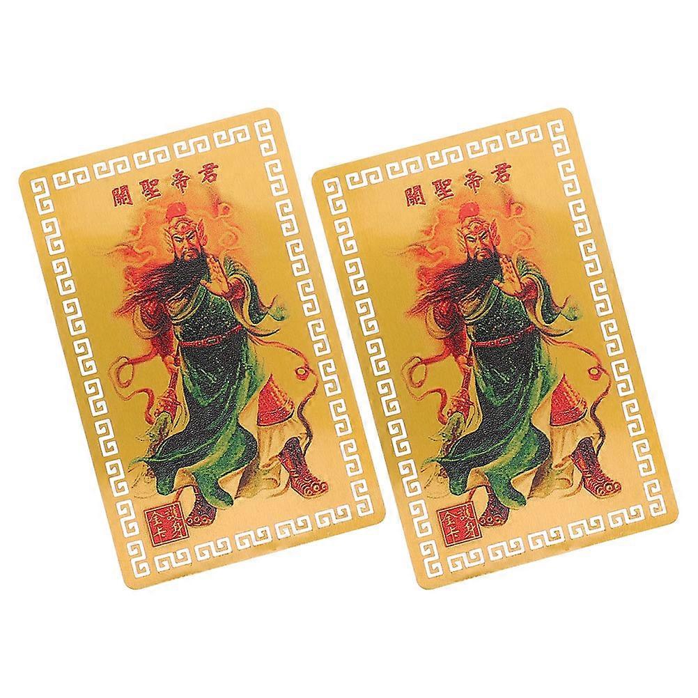 Chinese New Year Cards 2Pcs Feng Shui Amulet Card Blessing Prop 2025 Year Card Assorted Decoration Prosperity Symbol