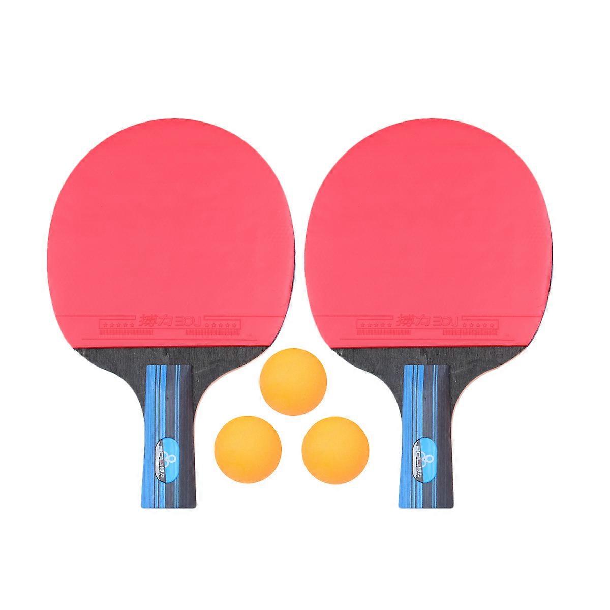 2 Pcs Table Tennis Racket Set With Rubber Material For Training Sessions And