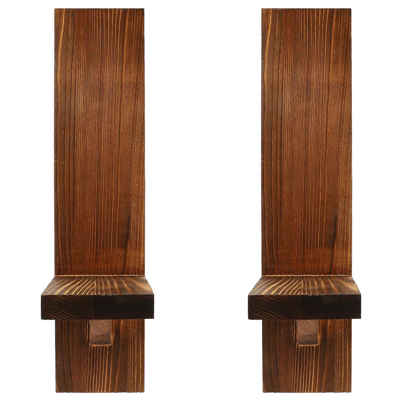 Modern Art Candle Holder for Decoration Sturdy Synthetic Material Coffee Color 1 Pair Wall Sconces