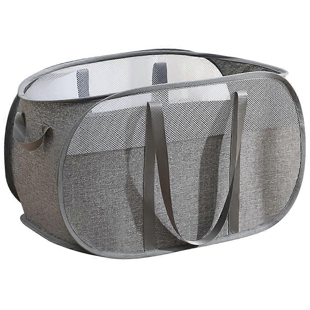 Foldable Laundry Basket Large Capacity Space Saving Clothes Organizer for Home Dorm Versatile Storage for Clothes Towels Grey