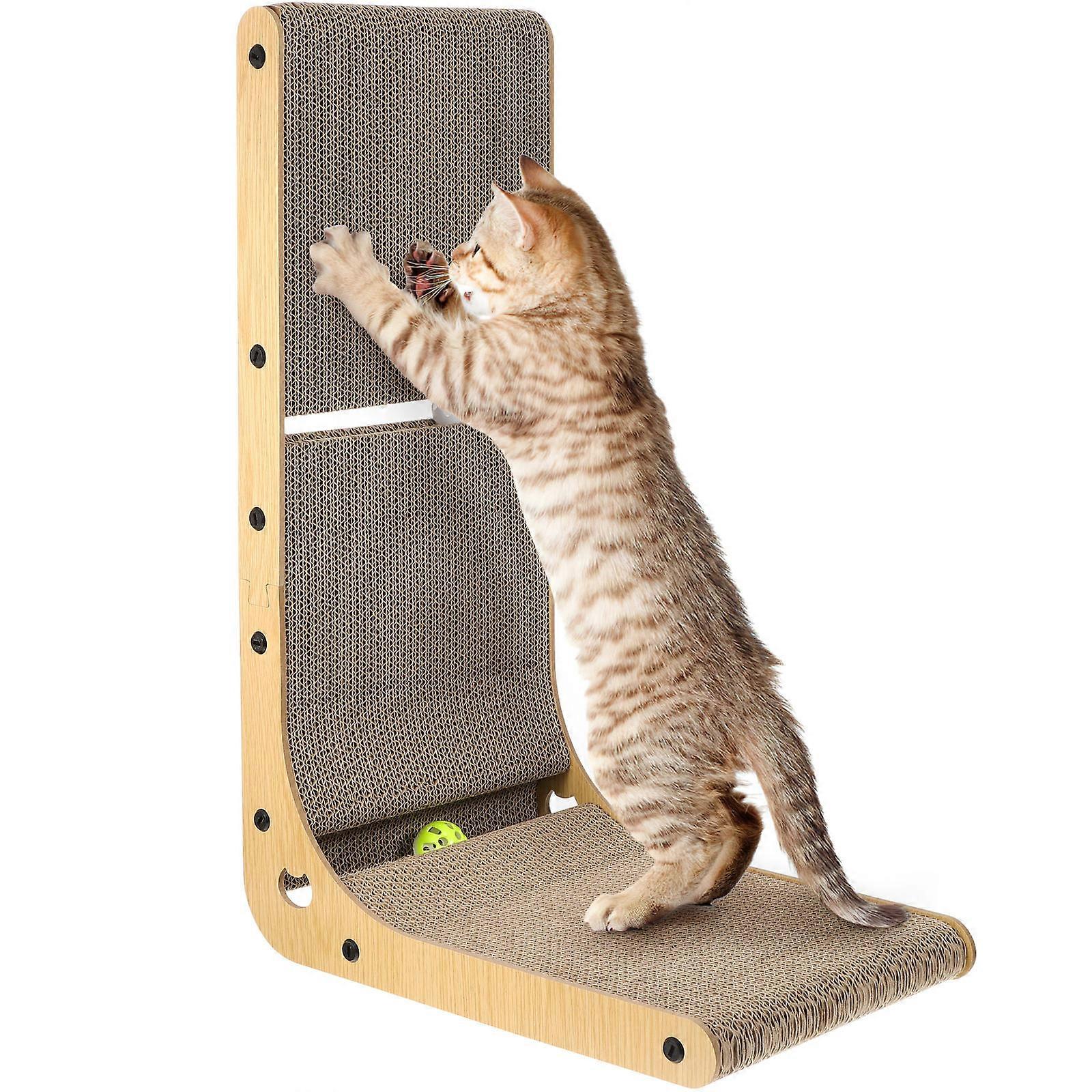 L-Shaped Cat Plaything Indoor Use Cat Scratcher Protect Furniture 60.00X39.50X20.00CM 1 Set