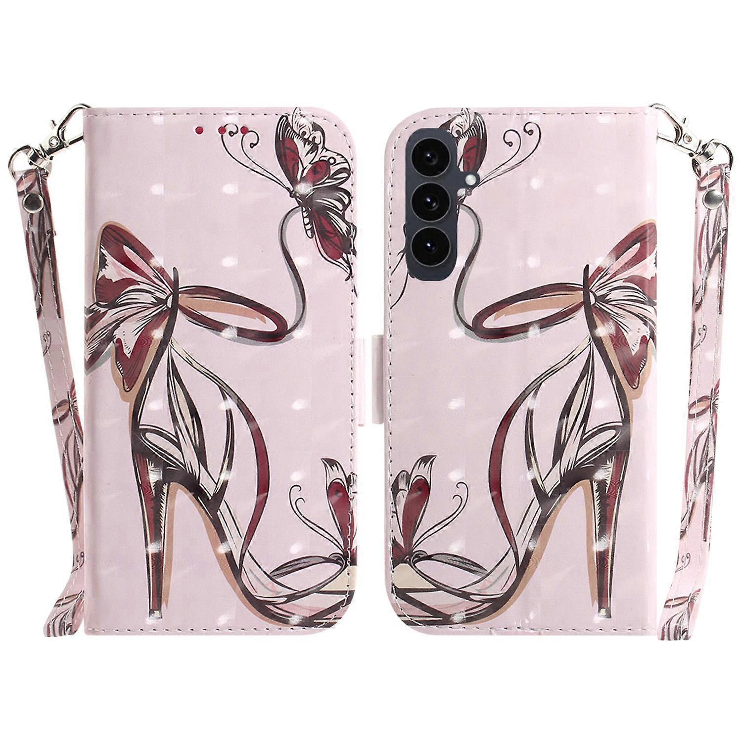 3D Colored Horizontal Flip Leather Phone Case