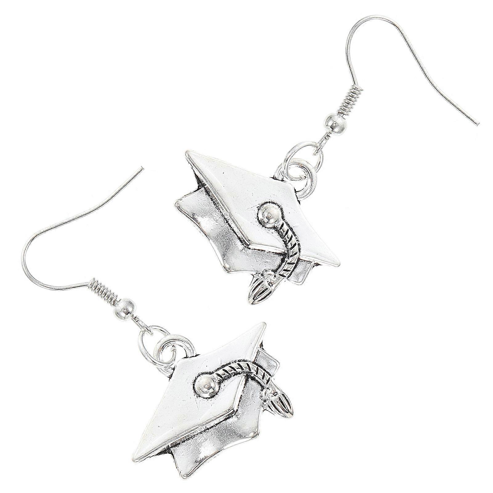 Graduation Ear Drops 1 Pair Themed Earrings for Graduates Daily Wear Silver Jewelry