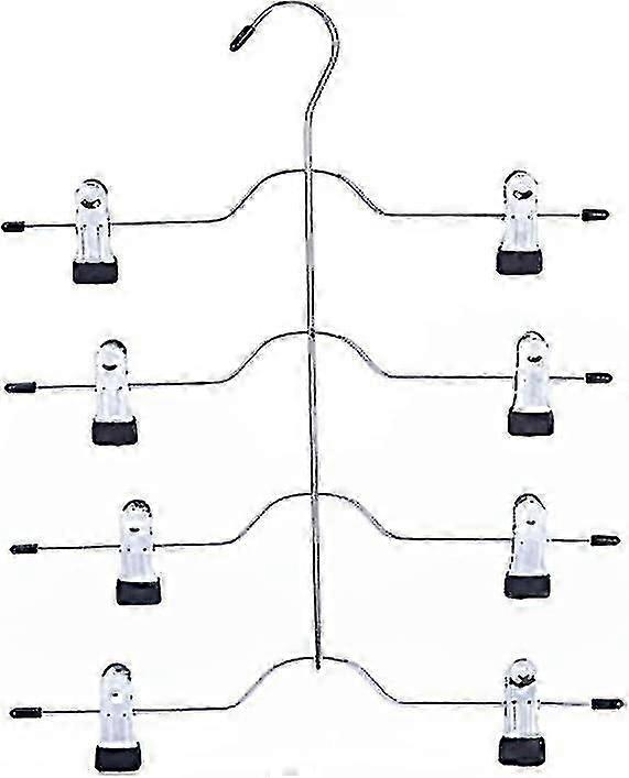 4-Tier Adjustable Pants & Skirt Hanger - Space-Saving Organizer for Wardrobe