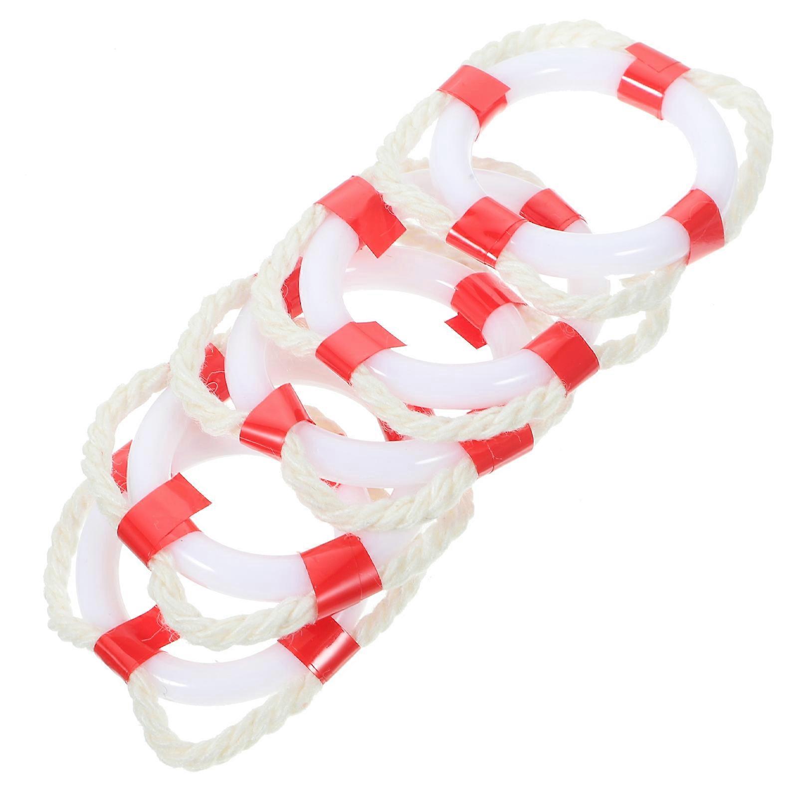 Red Decorative Life Ring for of Durable Plastic Perfect for Miniature Gardens and DIY Projects