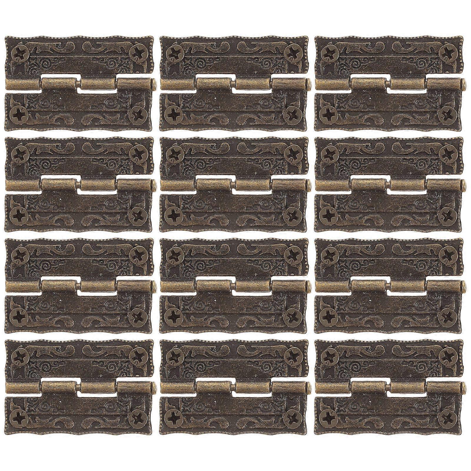 40pcs Golden Iron Hinges for Wood Case Use Durable Retro Style Small Box Hardware