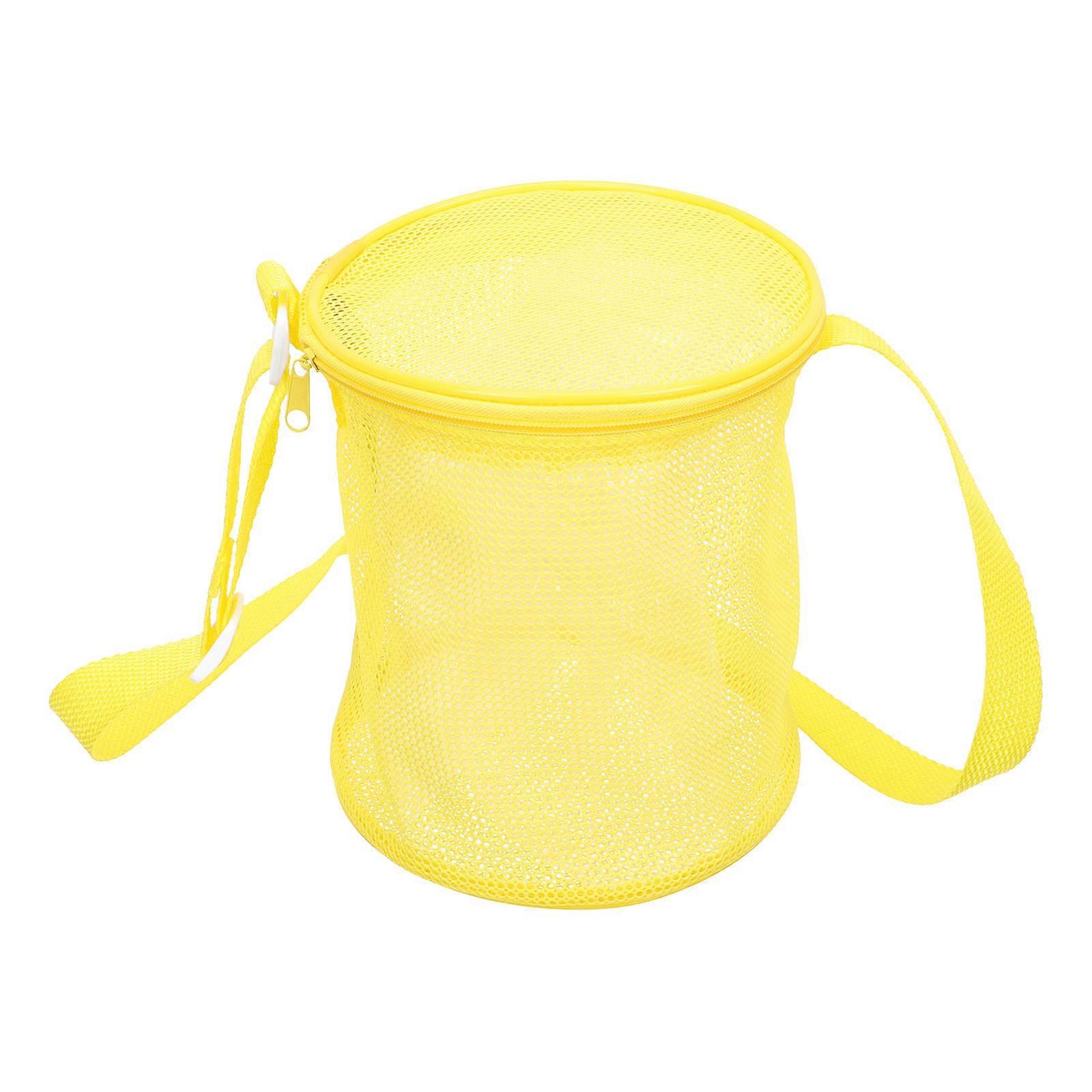 Convenient Mesh Bag Yellow Toy Bag for Storage Beach Accessory