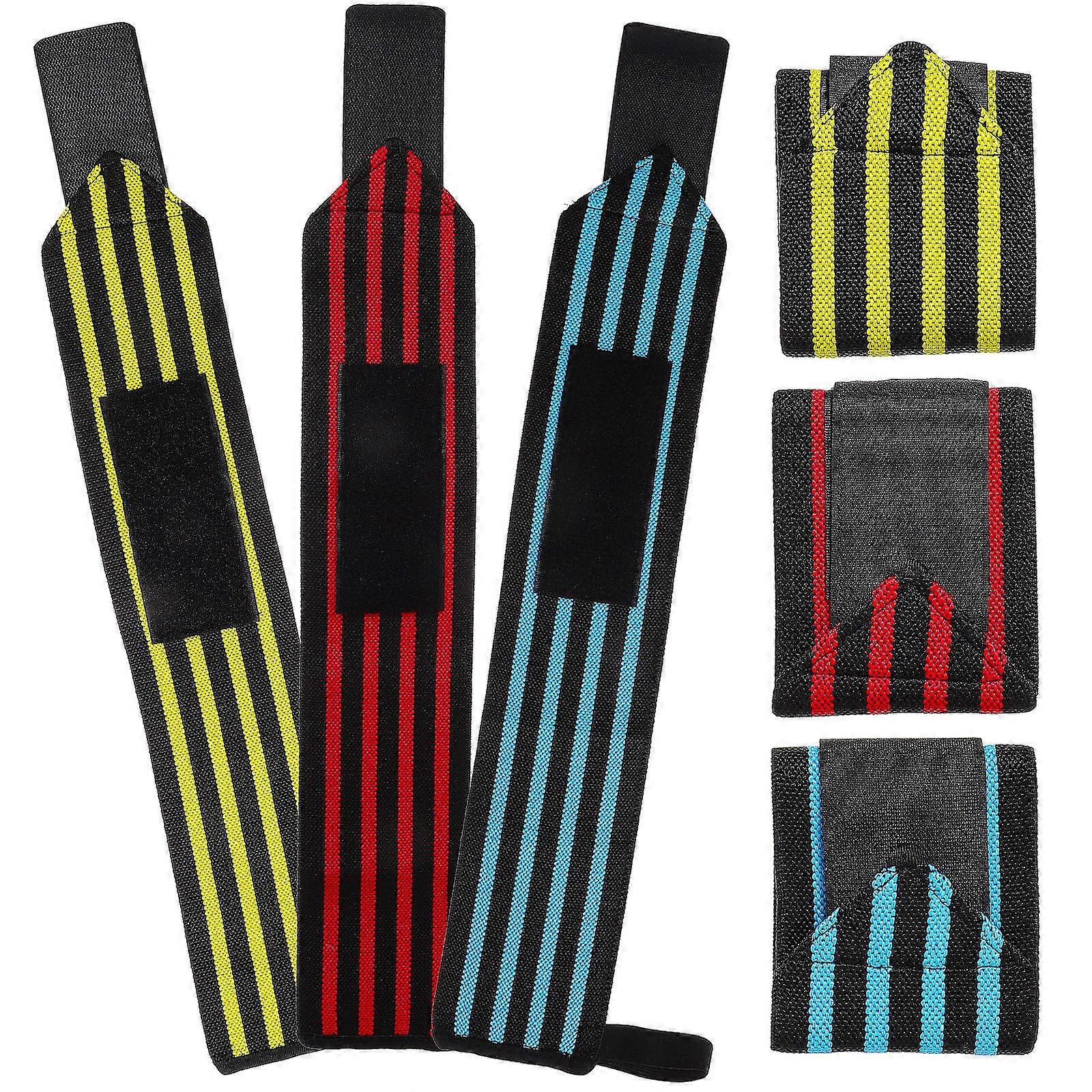 Wrist Wraps Supports 6 Pcs Powerlifting Wrist Wraps Strength Training Ergonomic Design Gym Various Size