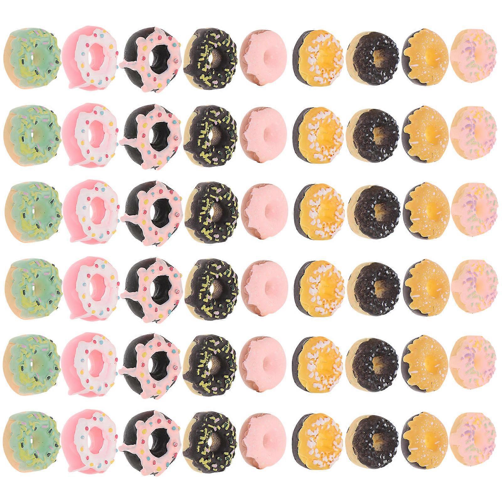 Craft DIY Donut Decoration 60Pcs Mini Resin Charms Unique Donut Shape Accessories For Women And Children