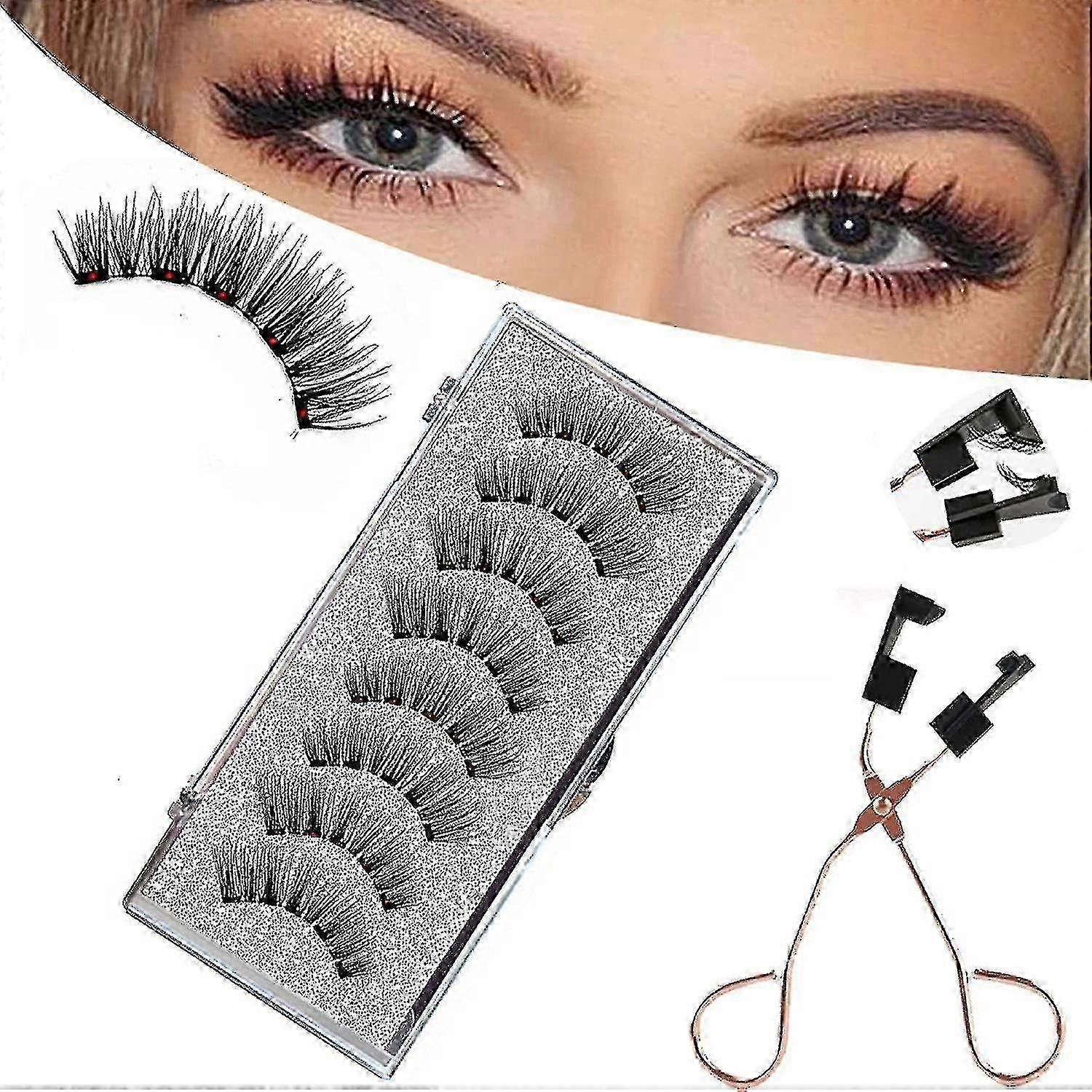 Magnetic Eyelashes 3d Artificial Eyelashes Set, Reusable Double Magnetic False