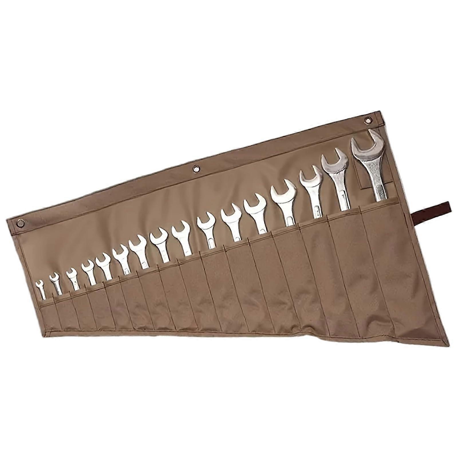 Roll-Up Tool Bag: 16-Pocket Portable Wrench Roll, Waterproof Wrench Holder, Home Organization Tool Pouch