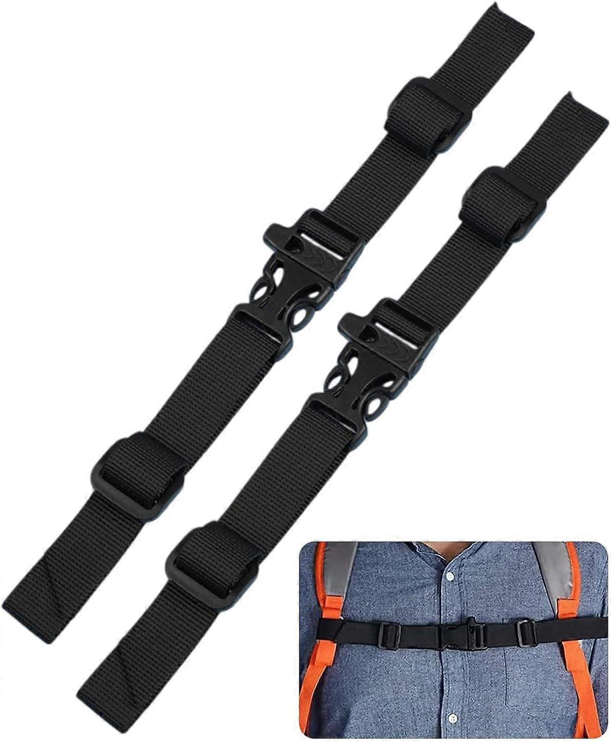 2Pieces Adjustable Backpack Chest Strap with Buckle Whistle, Durab