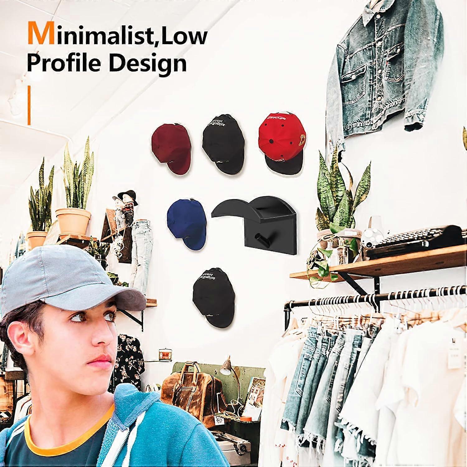 Easy to install  10 pack wall mounted baseball cap racks No drilling required cap hooks