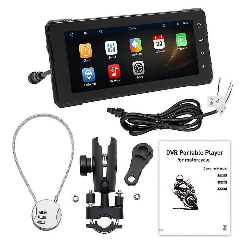 Motorcycle GPS Navigation IP65 Waterproof Wireless CarPlay Display 6.86 Inch Portable Screen MP5 Player Driving Recorder