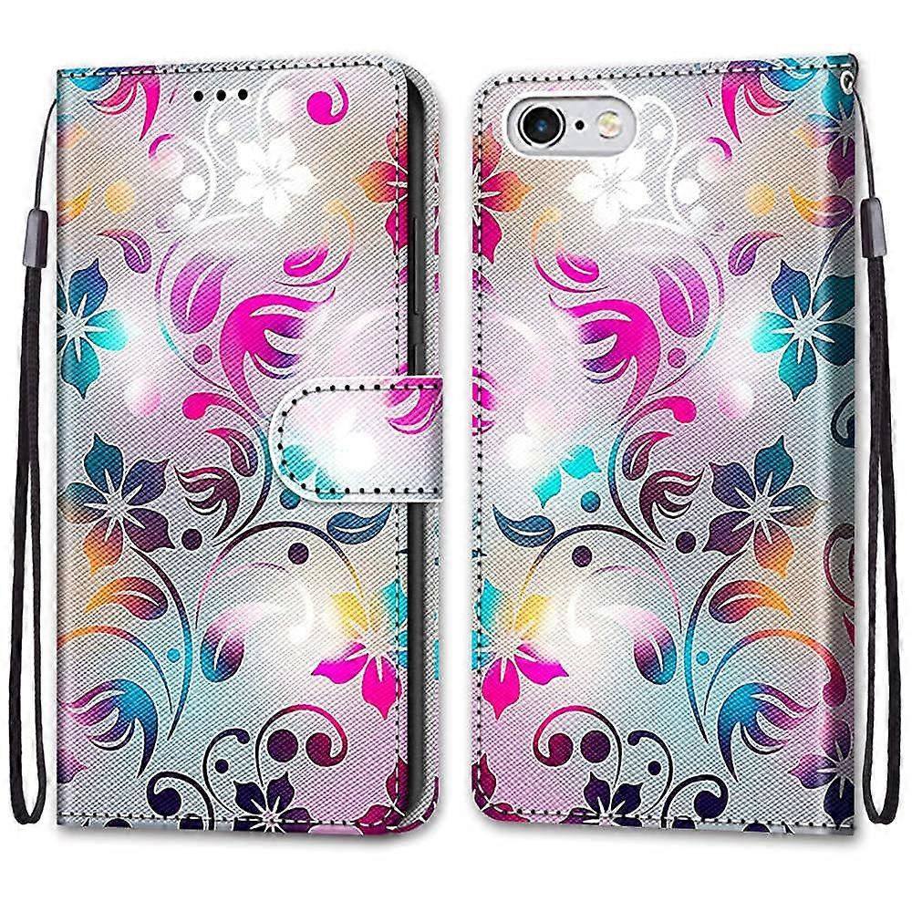 iPhone 6 / iPhone 6s Case, Flip Cover With Card Slots, Anti-Fall Wallet Style Protective Case, Colourful Pattern