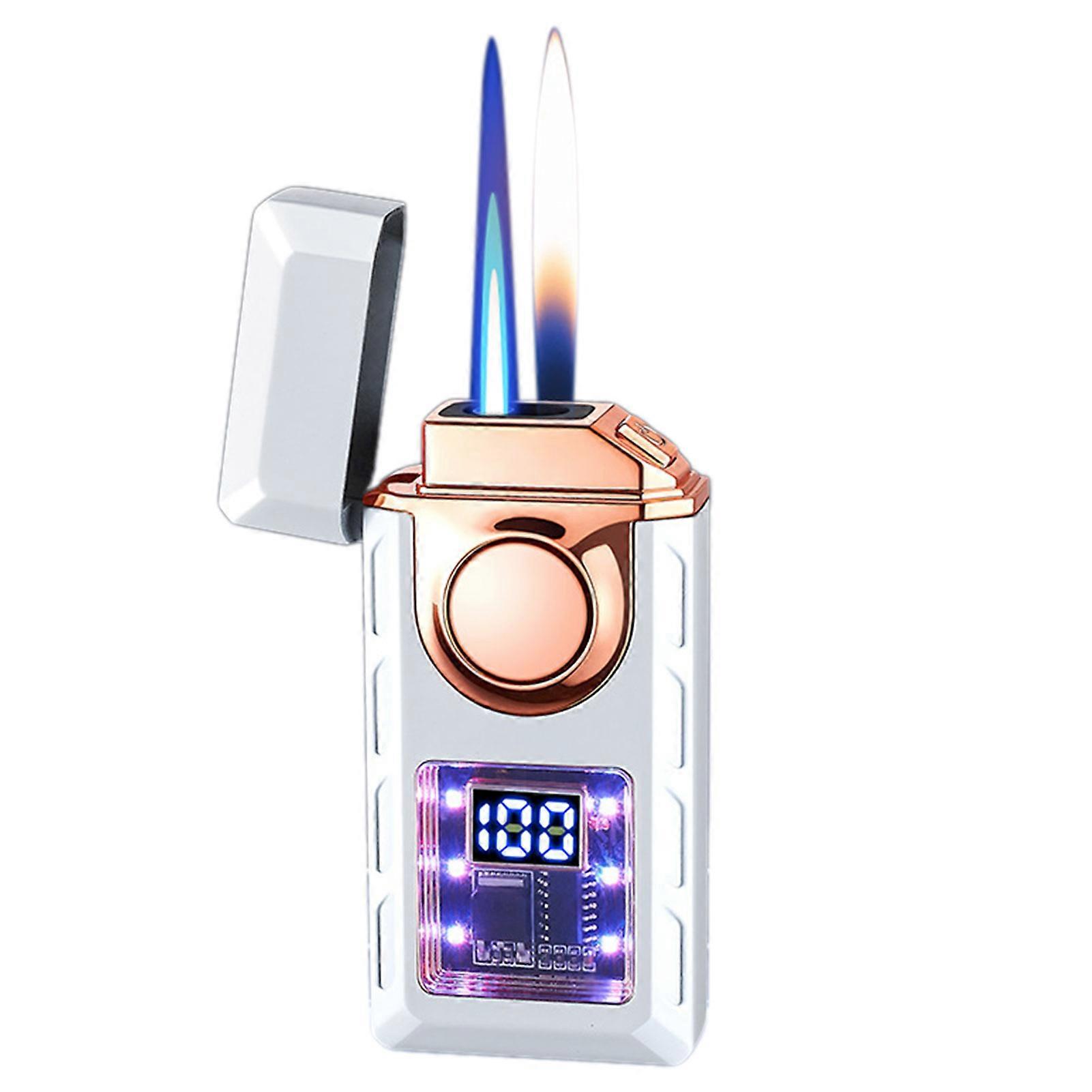 Smart Jet-Lighter with LED Display for Cigars Multipurpose Portable Metal Lighter for Camping