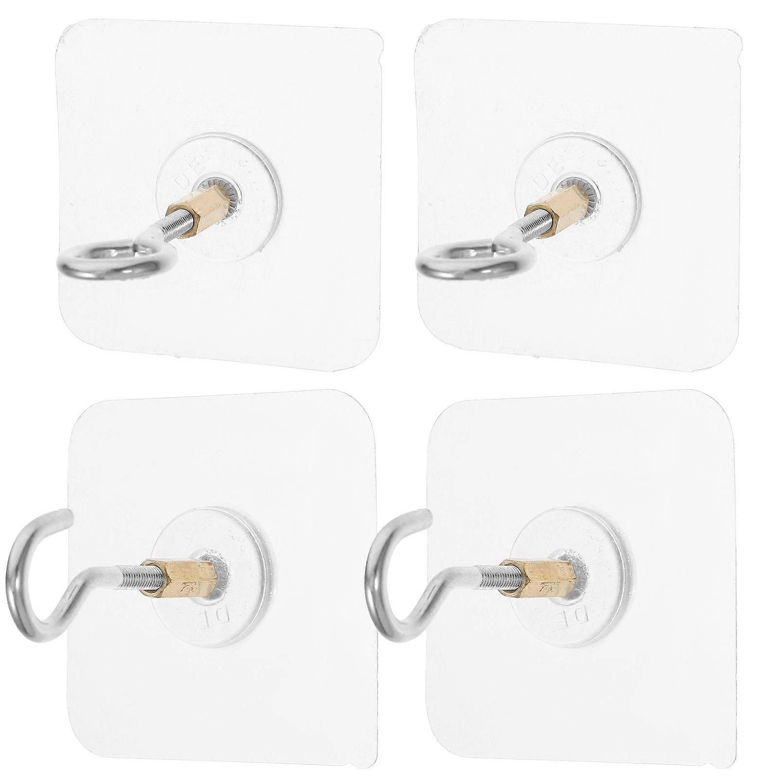 4pcs Adhesive Ceiling Hooks Heavy Duty Ceiling Hooks For Hanging Plants Sticky Ceiling Hanger Stick On Hooks For Lights Wind Chimes Lantern