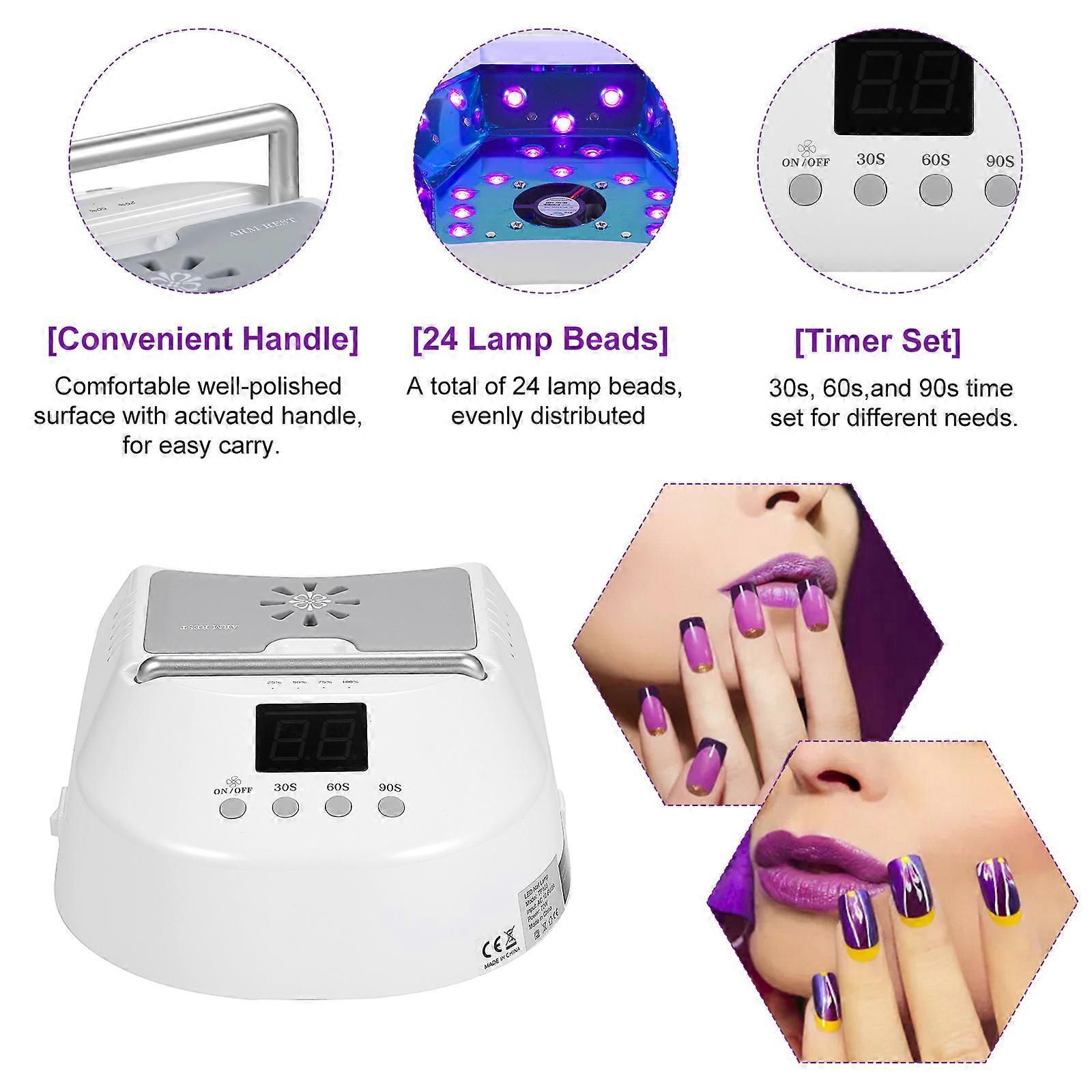 72W Cordless Fan Nail Lamp UV LED Lamp Nail Dryer for Manicure 3 Timers Nails Curing Lamp Smart Polish Sensor Light Nail Art Tools