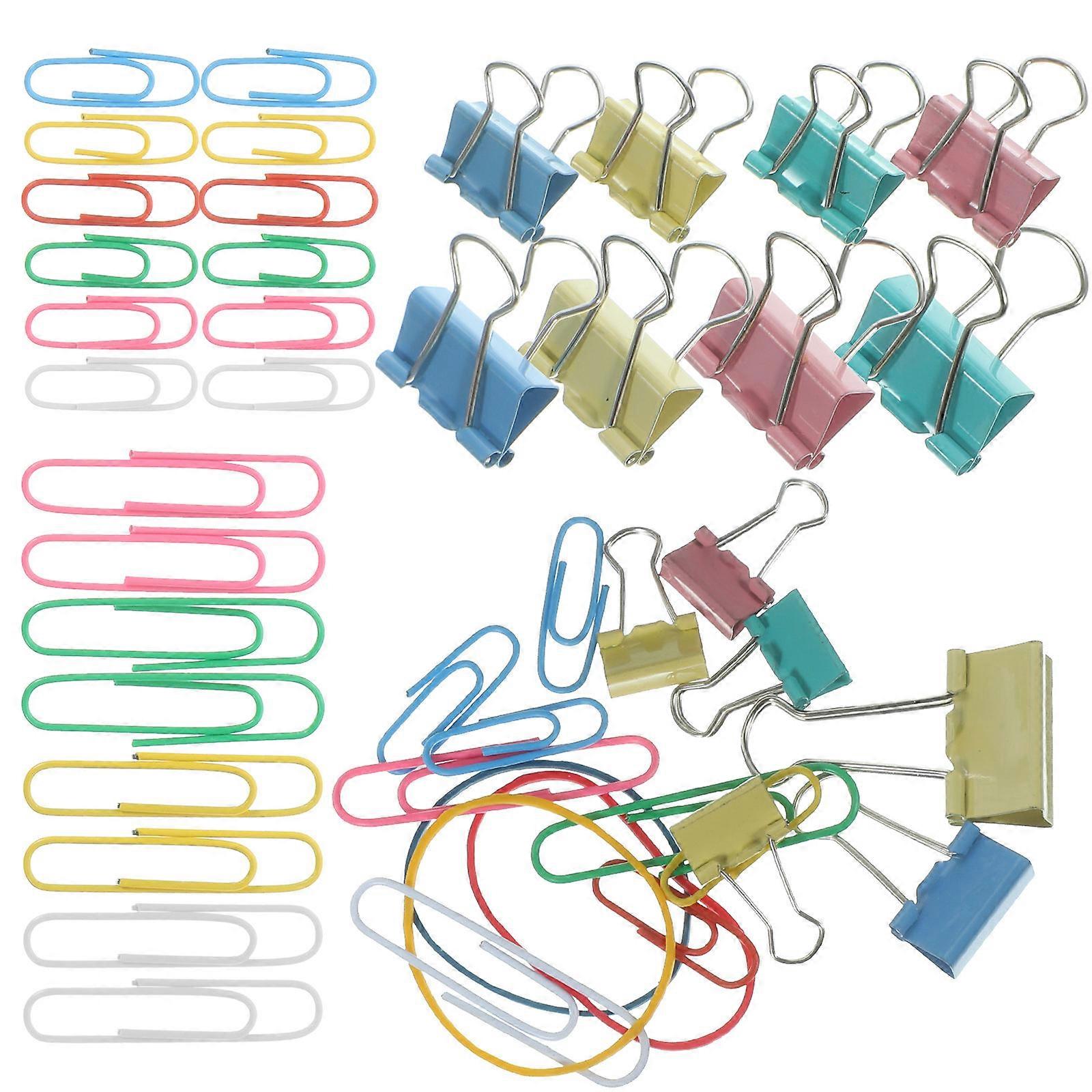 Assorted Color Paper Clips Multi-Function Paper Clips Long Tail Clips Office Supplies Metal Plastic Storing Documents 250Pcs