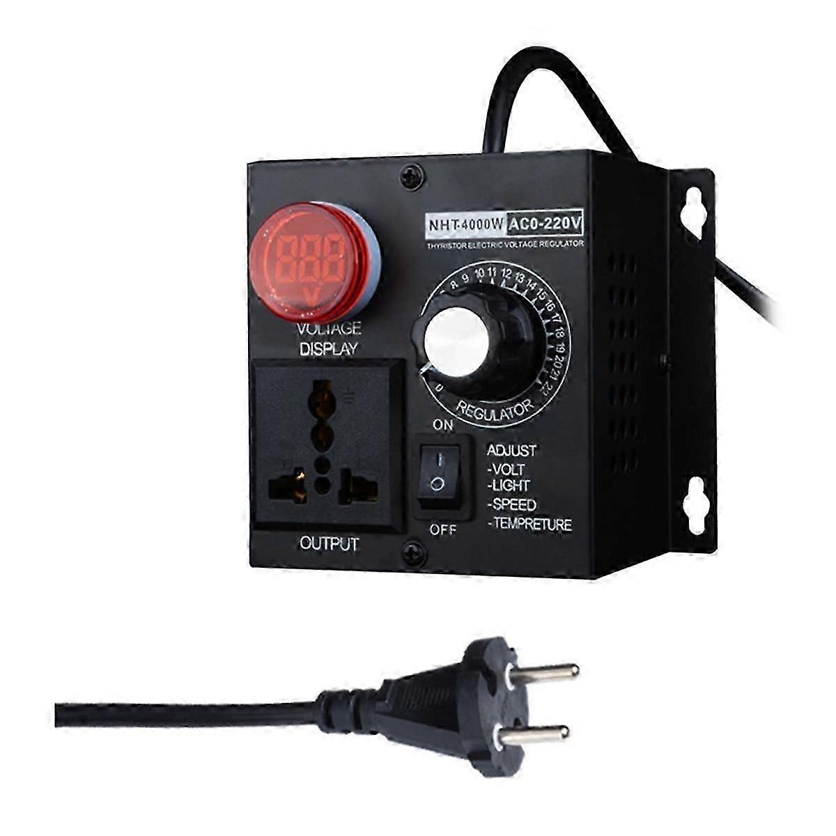 120V AC Motor Speed Controller, Variable Fan Speed Regulator with EU Plug