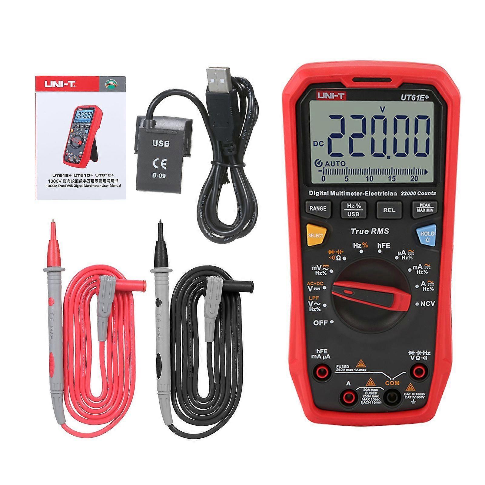 UNI-T UT61E+ Digital Multimeter Auto Range High Precision Professional NCV Tester True RMS Multimeter Multifunctional Tester Electric Measuring Instru