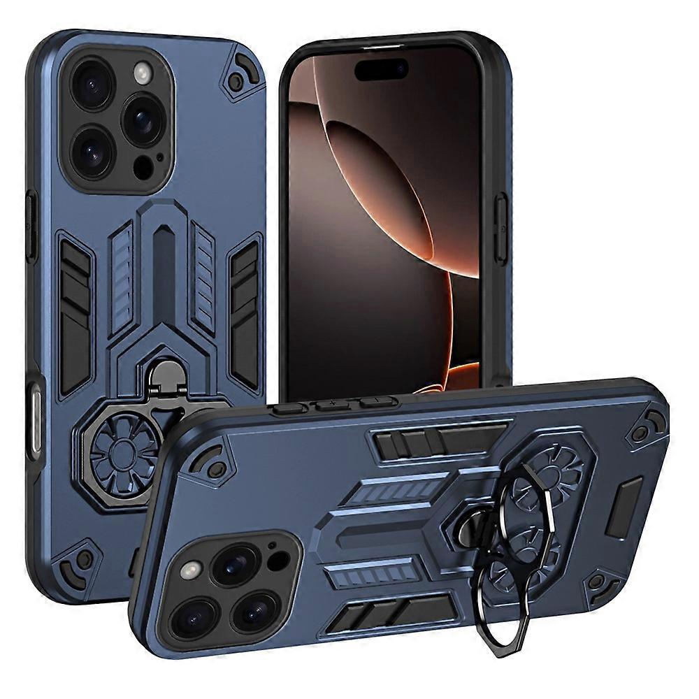 Compatible For iPhone 16 Pro Max Case Ring Holder Kickstand PC + TPU Shockproof Phone Cover