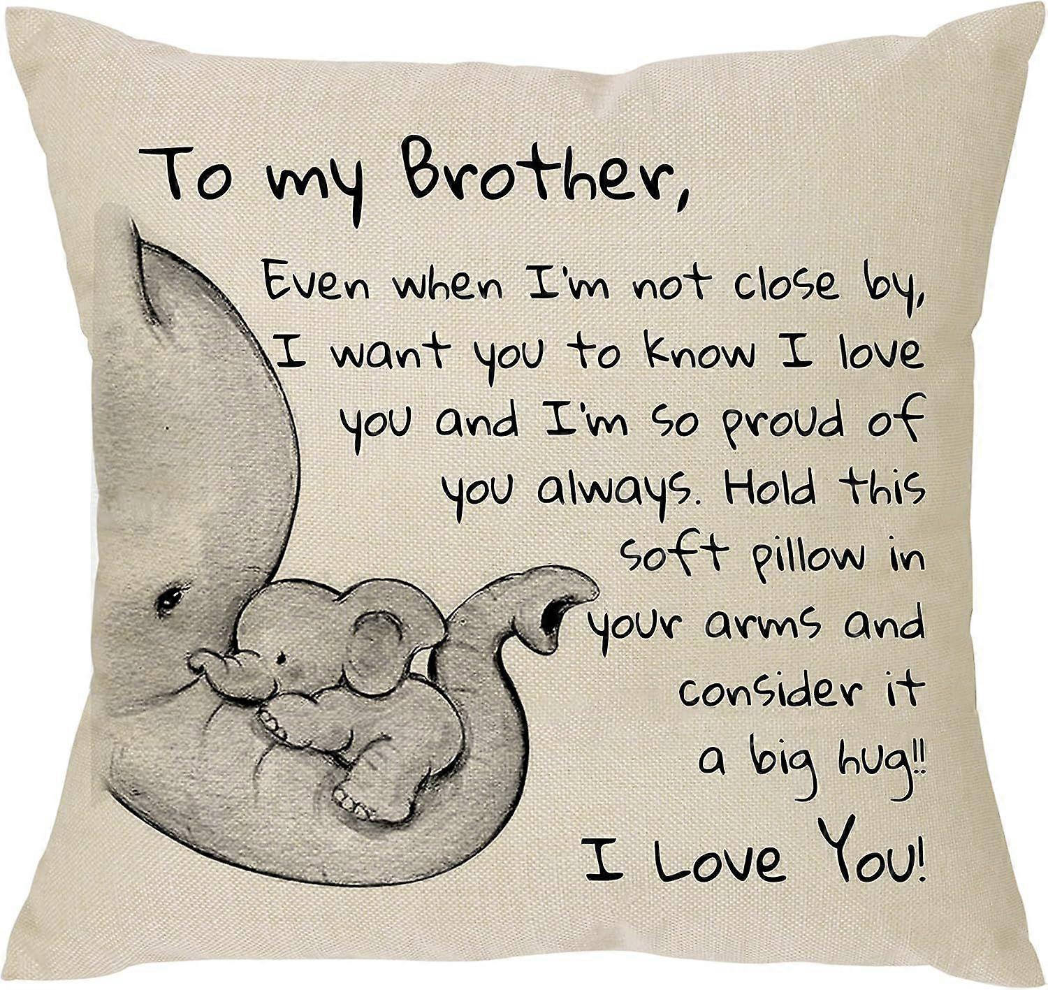 To My Brother And Baby Elephant Style Printed Throw Pillow Case Cover
