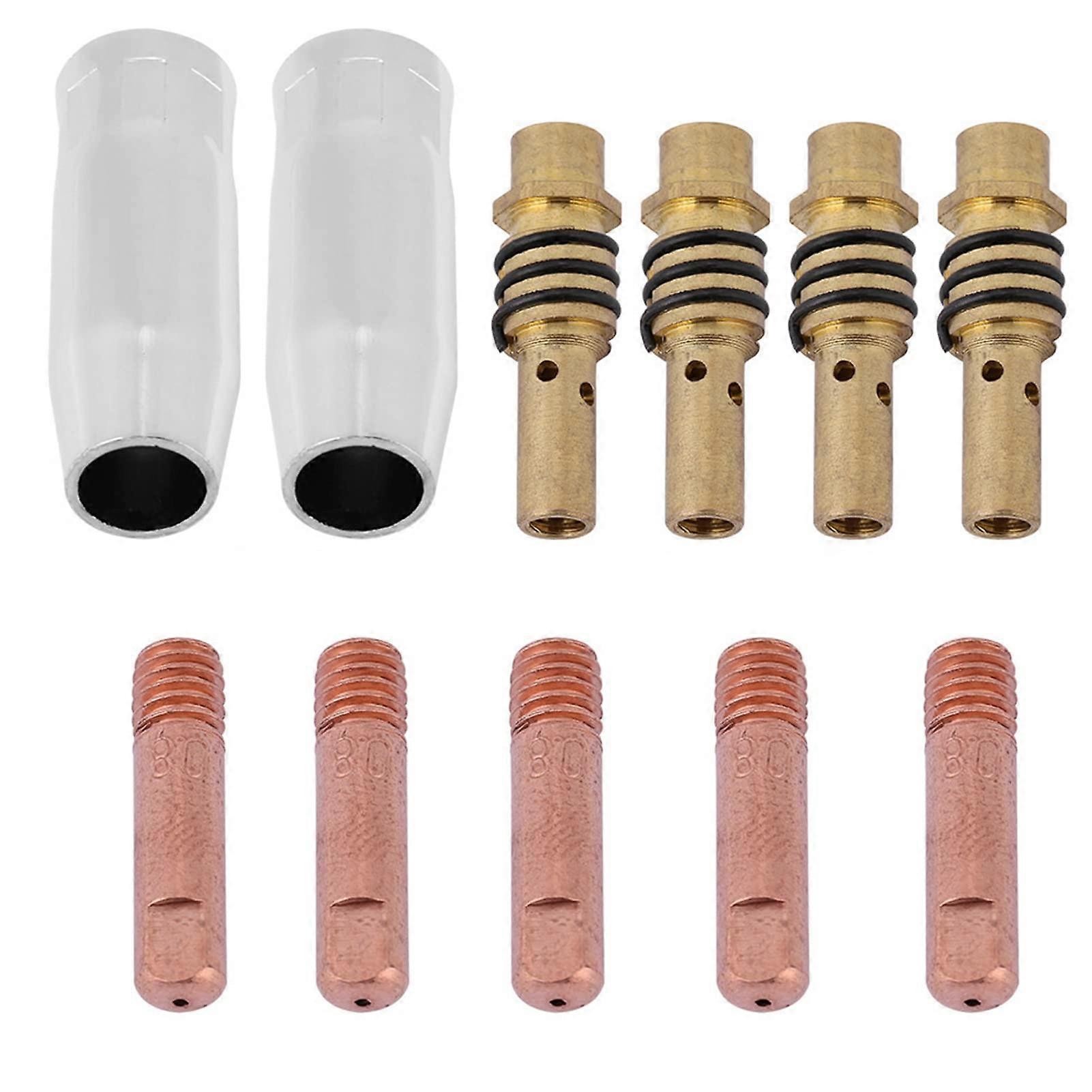 15AK Tip Holder 11 Pcs 15AK Tips Nozzles Holder MIG Welder Accessory Compatible With 15AK Torch Machine