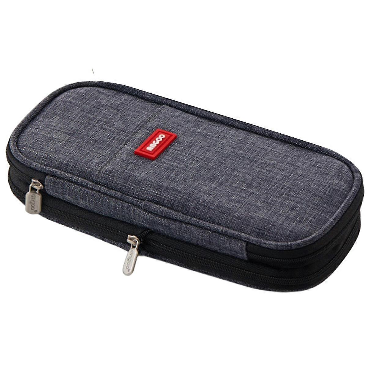 Solid Pencil Case High Capacity Stationery Pen Holder Bag School Student Glue Ruler Eraser Box Gift Organizer Black